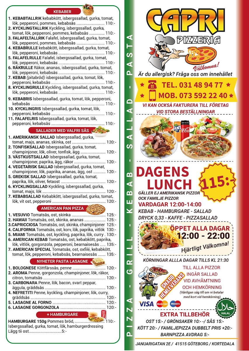 Menu Capri Pizzeria Göteborg-1