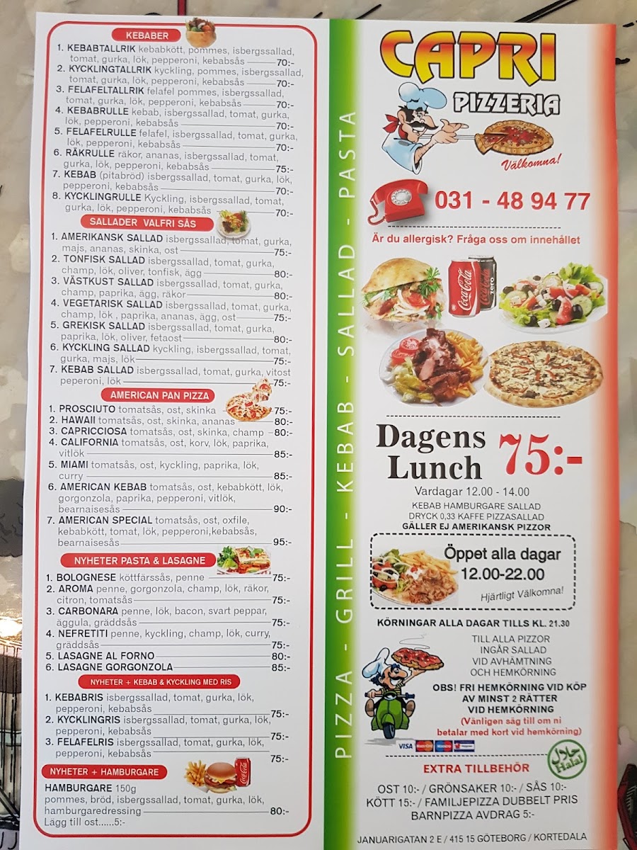 Menu Capri Pizzeria Göteborg-6